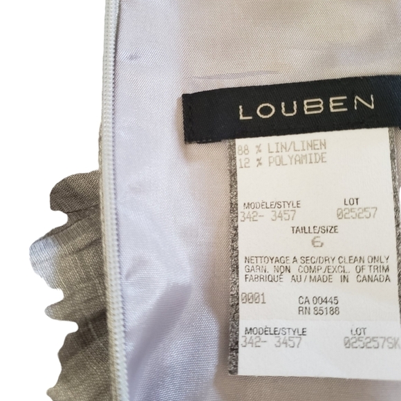 Vintage Louben Crinkled Linen Blend Flounce Skirt in Silver Gray - Picture 5 of 7